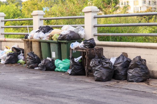 Various types of construction waste materials
