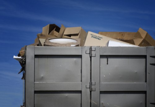 Packers organizing boxes for a move